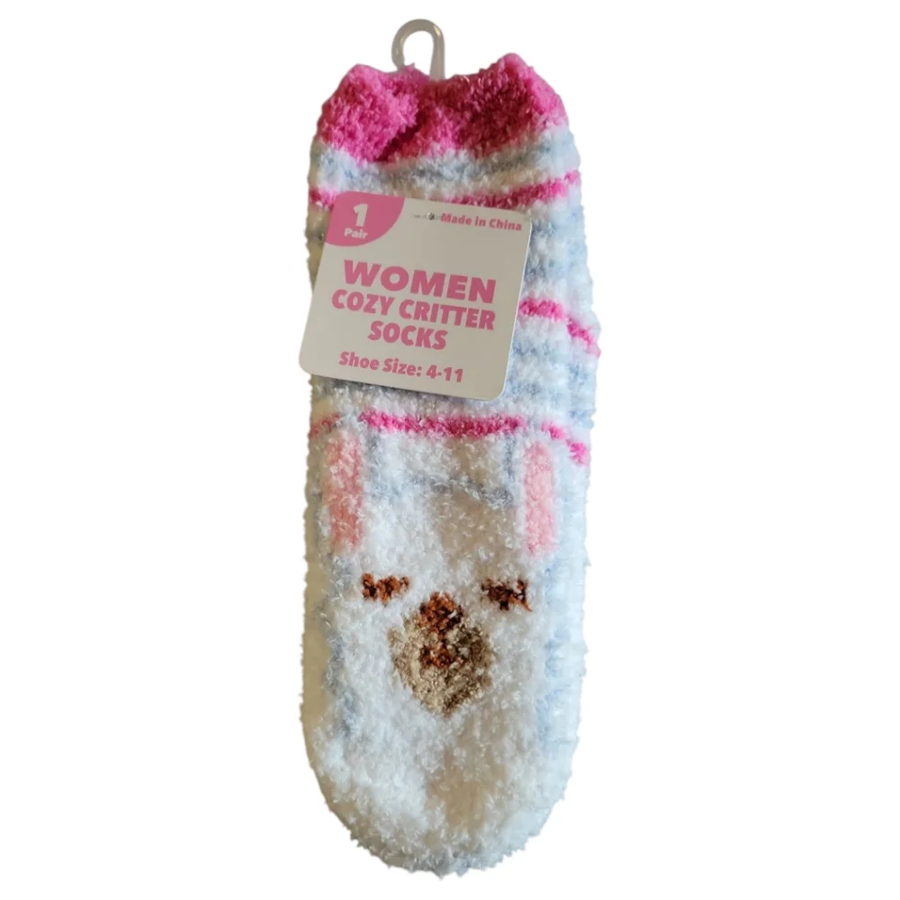 NWT Women Cozy Critter Fleece Lined Socks Shoe Sz 4-11